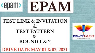 EPAM INDIA  TEST PATTERN TEST LINK INSTRUCTIONS TEST DATE  6 LAKH SALARY  TEST INVITATION MAIL [upl. by Qerat]