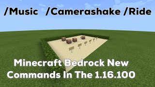 Minecraft Bedrock New Commands In The 116100 Update  How To Use The Music Camershake and Ride [upl. by Pitzer]