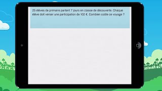 Vidéo 4 À toi de résoudre ces problèmes  Tu peux utiliser la multiplication ou la division Exem [upl. by Nerek]