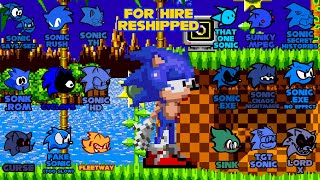 FNF  For Hire Reshipped  Only Sonics VS Dorkly Sonic For Hire Retake [upl. by Yllac]