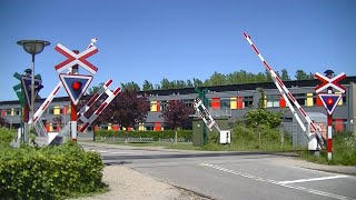 Spoorwegovergang Sakskøbing DK  Railroad crossing  Jernbaneoverskæring [upl. by Tillion]