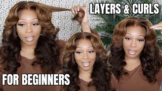 Cut Layers amp Curl Your Hair Like A Pro  Flawless Middle Part Layers amp Bombshell Curls For Beginners [upl. by Renmus]