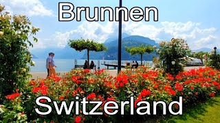 WALKING IN BRUNNEN SWITZERLAND Absolutly beautiful place to visit [upl. by Blanchette499]