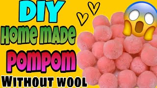 DIY HOMEMADE POMPOM WITHOUT WOOL  How To Make Pom pom at home without wool  Creative Gargi [upl. by Calesta]