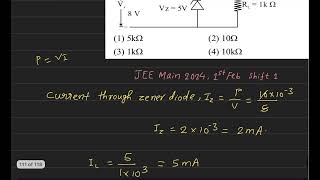 In the given circuit if the power of rating of zener diode is 10mWthe value of series resistance Rs [upl. by Nnylirehs]