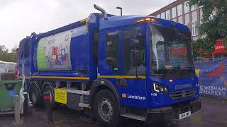 Lewisham council Dennis elite 6 Geesink emptying cardboard 1100L bins [upl. by Elsy]