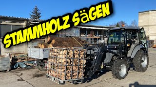 Stammholz sägen  FoTrak 504  Husqvarna 545  SelbstampStändig [upl. by Enninaej401]