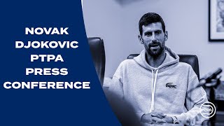 Novak Djokovic Press Conference at the US Open  PTPA [upl. by Aliekahs]