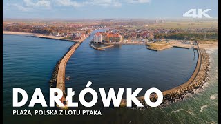 DARŁÓWKO z drona 4K  Plaża miasto z drona polska z lotu ptaka 2021 wakacje nad morzem [upl. by Clerissa]