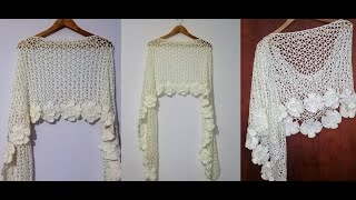 Chalina o chal a crochet paso a paso en español  Tutorial crochet Chal de boda paso a paso [upl. by Terle313]