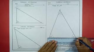 TRIÁNGULOS SEGÚN LAS MEDIDAS DE ÁNGULOS Triangulo rectangular obtusángulo y acutángulo [upl. by Egiap205]