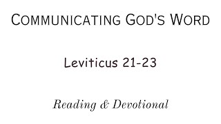 quotReading amp Devotional of Leviticus 2123quot [upl. by Innus50]