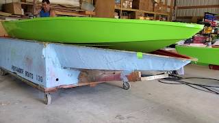 Time to pull another Persuader 130 Mini Speed Boat hull from the mold [upl. by Olivie470]