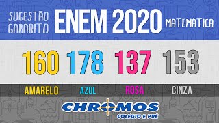 Gabarito ENEM 2020 CHROMOS  Prova Amarela Questão 160  Matemática [upl. by Hahnke]