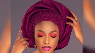 How to tie gele  Nigerian Wedding guest gele tutorial [upl. by Race978]