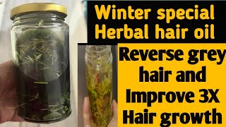 Winter special Herbs Hair oil Reverse white hair and stop hairfall Instantly [upl. by Gennie]