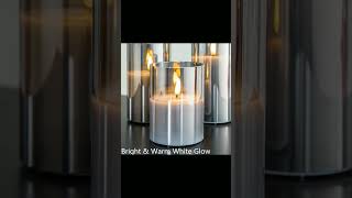 Eywamage Grey Glass Flickering Flameless Candles [upl. by Oribel687]