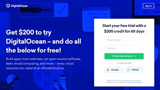 DIGITALOCEAN 200 FREE TRIAL PROMO CODE 2024 [upl. by Pembroke]