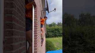 Girl Jump From Window to Trampoline Then Bounce Back to Same Spot [upl. by Oconnor145]