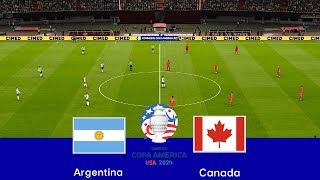 ARGENTINA vs CANADA  COPA AMERICA 2024  Group Stage  Full Match  eFootball PES Gameplay [upl. by Heda]