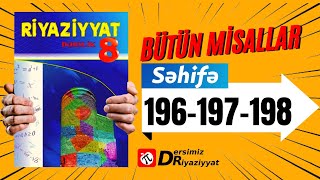 Riyaziyyat 8 ci sinif seh 196197198 İki nöqtədən keçən düz xəttin tənliyi  dersimiz riyaziyyat [upl. by Olen]