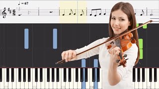 Barcarolle  Jacques Offenbach  Violin and Piano Tutorial with sheet music [upl. by Kiker434]