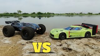 JLB Cheetah 120A vs Arrma Vendetta 4x4  Remote Control Car  RC Cars [upl. by Lleddaw]