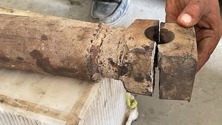 Genius Man Restores Broken Balancing Shaft of Truck  Truck Flexibility Problem and Solution [upl. by Ymmit]