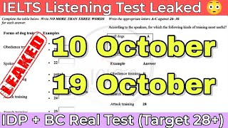 10 October 19 October 2024 IELTS Listening Practice Test With Answer  Real IELTS Listening Test [upl. by Eirrac]