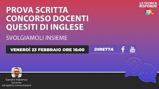 Prova scritta concorso docenti quesiti di inglese svolgiamoli insieme La lezione del prof Marenco [upl. by Pate545]