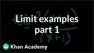 Limit examples part 1  Limits  Differential Calculus  Khan Academy [upl. by Aicertal]