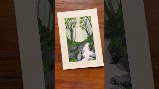 Forest painting by Acrylics shabarts acrylicpaintingtutorial arttutorial forestpainting [upl. by Halda]