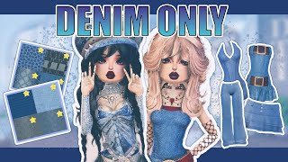 ONLY Making DENIM OUTFITS in DRESS TO IMPRESS ROBLOX [upl. by Randell592]