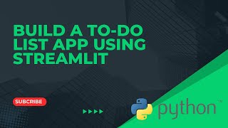 Build ToDo List App Using Streamlit With Python  Python Project With Source Code [upl. by Ahsinehs]