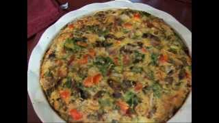 Crustless Quiche  for a super easy supper January 2013 [upl. by Pisarik276]