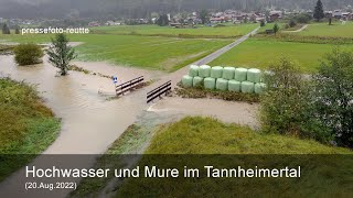 Tannheimertal STARKE REGENFÄLLE FÜHRTEN ZU MURENABGANG UND ÜBERSCHWEMMUNGEN Sa 20082022 [upl. by Kingsbury]