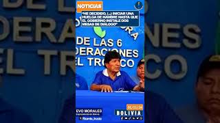 quotvoy a iniciar una huelga de hambrequot Evo Morales Bolivia huelgadehambre evomorales [upl. by Nabatse919]