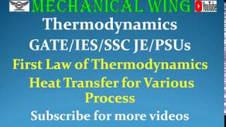 Thermodynamics Lecture 6 First law of Thermodynamics amp Heat transfer for various process [upl. by Rodgiva]