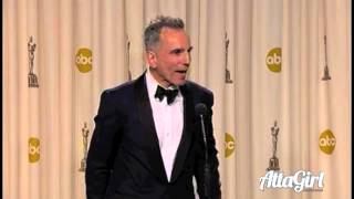 Daniel Day Lewis Backstage on Lincoln Set talks Win for Oscars 2013 [upl. by Htebarual]