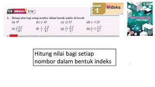 KSSM Matematik Tingkatan 3 Bab 1 indeks hitung nilai uji minda 11c no1 buku teks [upl. by Hajidak]