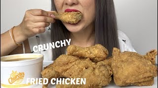 CRUNCHY FRIED CHICKEN  ASMR EATING SOUNDS  NE LETS EAT [upl. by Marve]