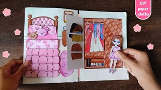 DIY paper clothes and hairstyle for paper doll 🎎  Easy and beautiful paper DIY🧾 by SAM ART BLAST🎨 [upl. by Quinby]