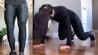 Shiny Spandex Leggings Simple Workout at home [upl. by Kung]