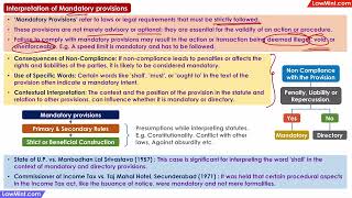 Interpretation of Mandatory provisions  Interpretation of Statutes [upl. by Susy]