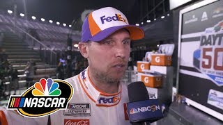 Denny Hamlin talks after Daytona 500 Ryan Newman crash  Motorsports on NBC [upl. by Atcliffe518]