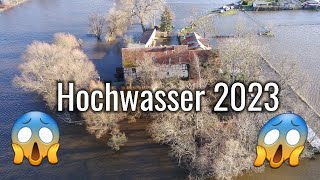 Hochwasser 2023 bei Magdeburg 2023 mit der Drohne 4k [upl. by Norrahs]