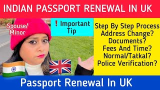 How To Renew Indian Passport In UK  Indian Passport Renewal In UK  Step By Step Process [upl. by Conrade548]