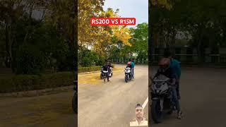 Rs 200 vs r15 drag race [upl. by Barbie]