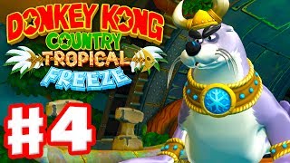 Donkey Kong Country Tropical Freeze  Gameplay Walkthrough Part 4  World 1 Boss Fight 100 [upl. by Inus]