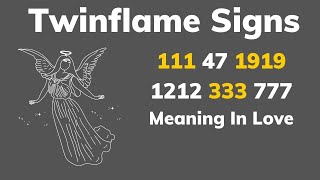 Twin Flame Connection  Seeing Repeat Angel Numbers Meaning 111 47 1919 1212 333 777 in Life Love [upl. by Rengia]